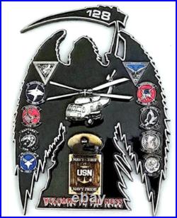 Awesome 3.5 USN Navy Chiefs Mess CPO Challenge Coin HSMWINGPAC Grim Reaper 128