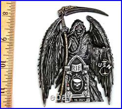 Awesome 3.5 USN Navy Chiefs Mess CPO Challenge Coin HSMWINGPAC Grim Reaper 128