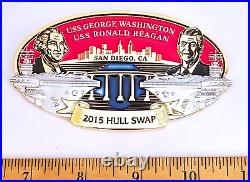 Awesome 3.5 USN Navy Chiefs Mess CPO Challenge Coin Hull Swap CVN-73 / CVN-76