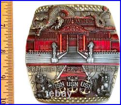Awesome 3.5 USN Navy Chiefs Mess CPO Challenge Coin Okinawa Island