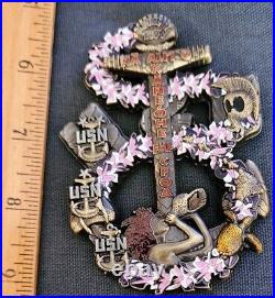 Awesome 3.5 USN Navy Chiefs Pride CPOA Challenge Coin Hawaii Anchor