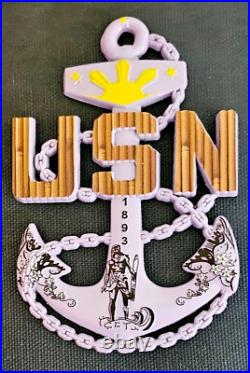 Awesome 3.5 USN Navy Chiefs Pride CPO Anchor Challenge Coin