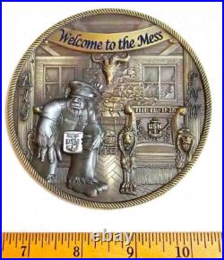 Awesome 3.5 USN Navy Chiefs Pride CPO Challenge Coin PNW ATG Khaki Ball Jenny