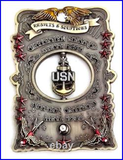 Awesome 3.5 USN Navy Chiefs Pride CPO Challenge Coin THE OCHO Antique