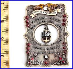 Awesome 3.5 USN Navy Chiefs Pride CPO Challenge Coin THE OCHO Antique
