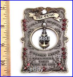 Awesome 3.5 USN Navy Chiefs Pride CPO Challenge Coin THE OCHO Antique