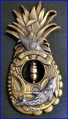 Awesome 3 Navy USN Chief CPO Mess Challenge Coin Hawaii Pineapple SCPO Spinner
