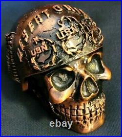 Awesome 3 Navy USN Chiefs' Pride CPO Challenge Coin Desert Chiefs Skull