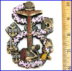 Awesome 3 Navy USN Chiefs Pride CPO Challenge Coin Kaneohe Hawaii