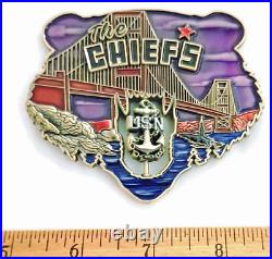 Awesome 3 Navy USN Chiefs Pride CPO Challenge Coin NOR CAL Bear