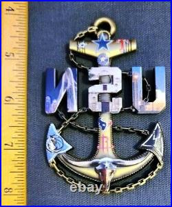 Awesome 3 Navy USN Chiefs Pride CPO Tribute Challenge Coin Dallas Texas Anchor