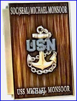 Awesome 3 USN Navy Chief Mess CPO Challenge Coin USS Michael Monsoor (DDG-1001)