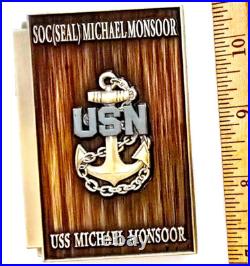 Awesome 3 USN Navy Chief Mess CPO Challenge Coin USS Michael Monsoor (DDG-1001)