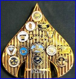 Awesome 4 Navy USN Chiefs Mess CPO Anchor Holder Challenge Coin Seals Tribute