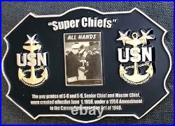 Awesome 4 Navy USN Chiefs Pride CPOA Challenge Coin Super Chiefs