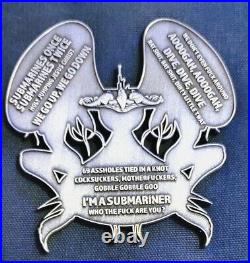 Awesome 4 USN Military Challenge Coin Submarine A-Ganger Who the are you