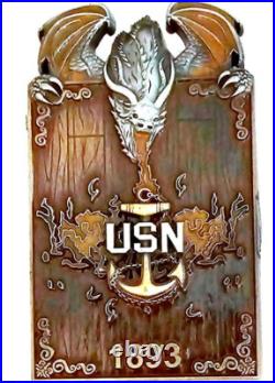 Awesome 4 USN Navy Chiefs Pride CPO Challenge Coin Anchor Holder