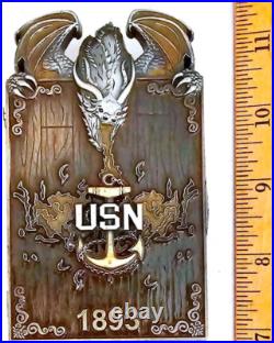 Awesome 4 USN Navy Chiefs Pride CPO Challenge Coin Anchor Holder