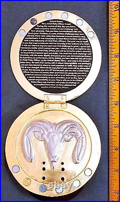 Awesome 4 USN Navy Chiefs Pride CPO Challenge Coin Anchor Holder Khaki Cover