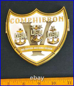 Awesome 4 US Navy Chiefs Mess CPO 3pc Challenge Coin COMPHIBRON-5