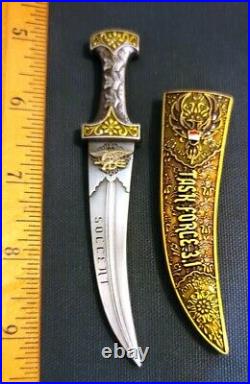 Awesome 5 Navy USN Seals Unit Challenge Coin 2-Piece Dagger Soccent Task Force