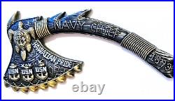 Awesome 5 USN Navy Chiefs Mess CPO Challenge Coin Hawaii Axe