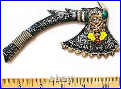 Awesome 5 USN Navy Chiefs Mess CPO Challenge Coin Hawaii Axe