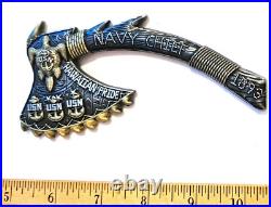 Awesome 5 USN Navy Chiefs Mess CPO Challenge Coin Hawaii Axe