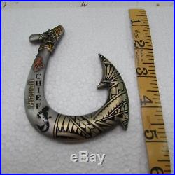 Awesome Navy USN Chief CPO Mess Challenge Coin Hawaii Fish Hook Promotion day