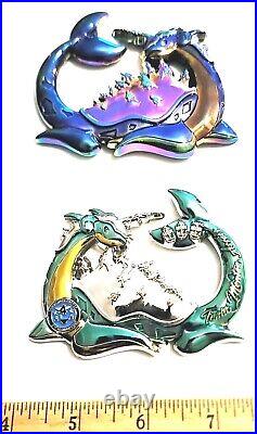 Awesome Pair of 2.5 Navy USN Chiefs Mess CPO Challenge Coins CSG-4 Strike Group