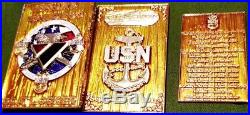 Awesome Rare 3 Navy USN CPO Chiefs Challenge Coin SPAWAR 2017 Charge Book