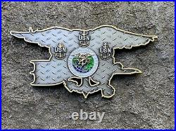BIG 3 1/2 US NAVY SEAL TRIDENT Chief CPO Challenge Coin NSW NEW AWESOME