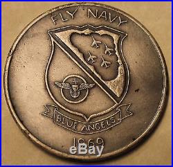 Blue Angels Demo Squadron 1969 Navy Air Station New Orleans Challenge Coin / Sil