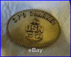 CPO SHARKEY Custom Navy Belt Buckle Very Rare Don Rickles