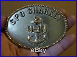 CPO SHARKEY Custom Navy Belt Buckle Very Rare Don Rickles