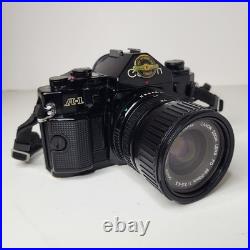 Canon A-1 SLR 35mm Film Camera 35-70mm f3.5-4.5 Lens Navy Challenge Coin Working