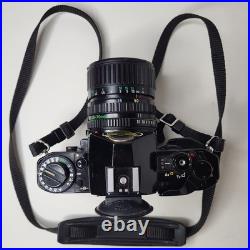 Canon A-1 SLR 35mm Film Camera 35-70mm f3.5-4.5 Lens Navy Challenge Coin Working