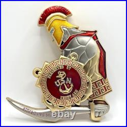 Challenge Coin 4 USN Greek Spartan Warrior Molon Labe Presented by Kenny Are