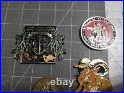 Challenge Coin Lot 6, USN US Navy, NSW, Guam, Rota, DGS-1, Intel Squadron, Chief Challenge Coin Lot 6, USN US Navy, NSW, Guam, Rota, DGS-1, Intel Squadron, Chief