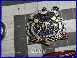 Challenge Coin Lot 6, USN US Navy, NSW, Guam, Rota, DGS-1, Intel Squadron, Chief Challenge Coin Lot 6, USN US Navy, NSW, Guam, Rota, DGS-1, Intel Squadron, Chief