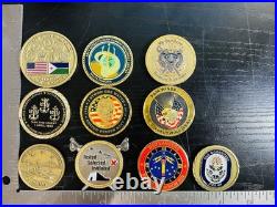 Challenge Coin Lot Set Of 10 Different Military, Navy, Army, Usaf