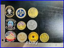 Challenge Coin Lot Set Of 10 Different Military, Navy, Army, Usaf