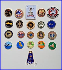 Challenge Coin Lot USN, Navy Seals, Submarines, Adm. Clark, SOCCOM, HSM-35, Guam