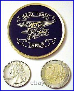 Challenge Coin SEAL Team Three Don't Tread On Me Vis Velocitas Mirum Engr