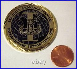 Challenge Coin US Navy EOD ESU-1 Serialized Presented by the CO & CMC