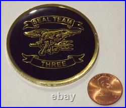 Challenge Coin US Navy SEAL Team Three Don't Tread on Me NSW Vis Veloc