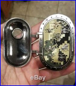 Challenge coin navy chief cpo seal frogman hinged double coin