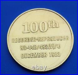 Control Data Corp Navy Standard Disk 100th Team Medal Award Challenge Coin 1983