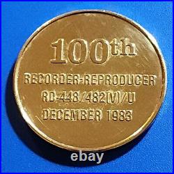 Control Data Corp Navy Standard Disk 100th Team Medal Award Challenge Coin 1983