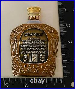 Crown Royal Liquor Bottle Navy Chief CPO Mess Challenge Coin & Bag FBI CIA Seals
